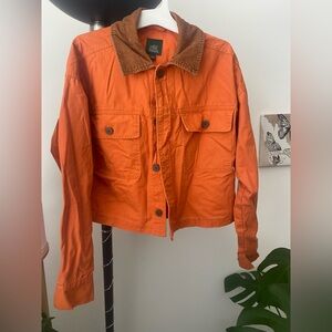 💕Wild Fable Orange Utility Jacket with Brown Corduroy Collar💕